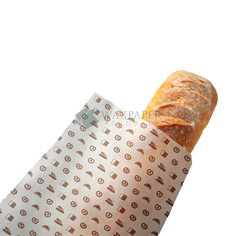 Custom printed deli paper with bread logo design for packaging and branding